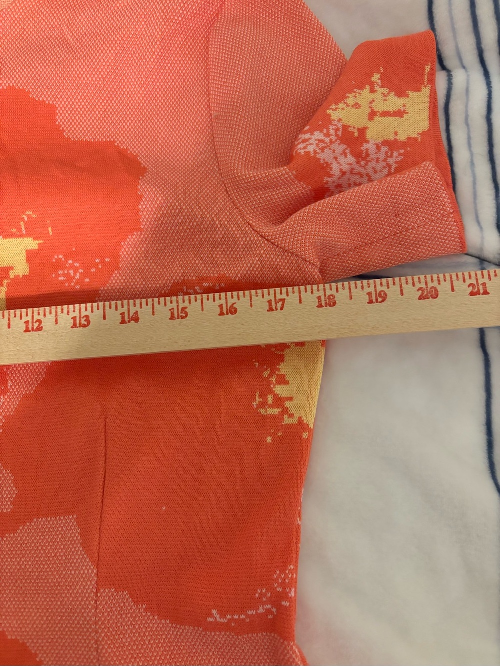 Ming Wang Medium Coral Floral Knit Shift Dress Short Sleeve Career Cocktail - Picture 4 of 8